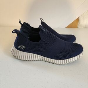 Skechers Mens Slip On Running Shoes Sneakers Navy Blue Size 7 Memory Foam 52649